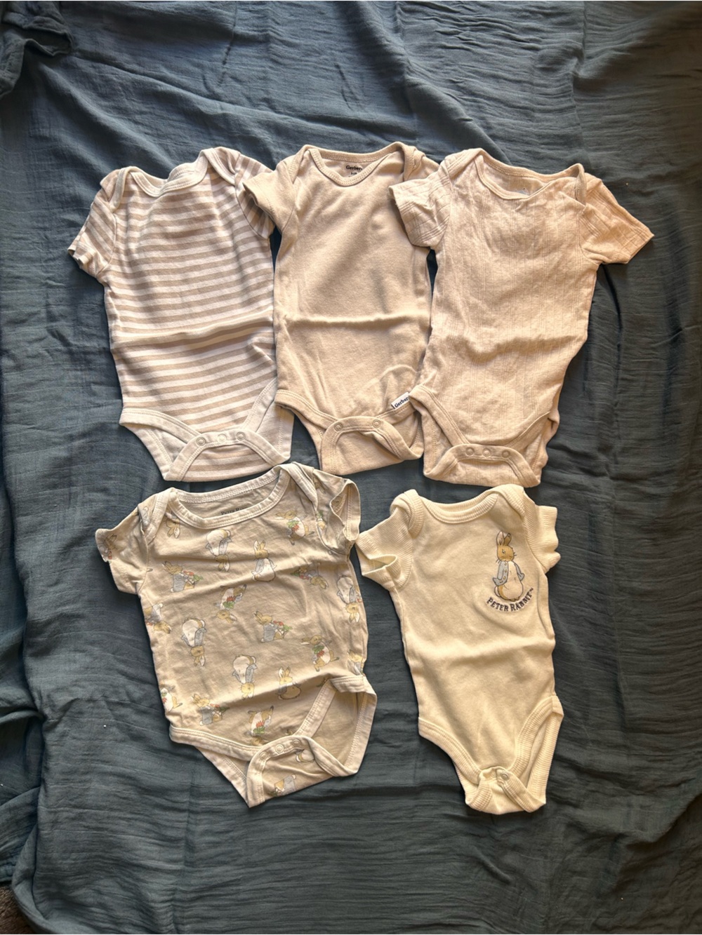 Neutral Cotton Sleeveless Baby One-Pieces - 5-Pack